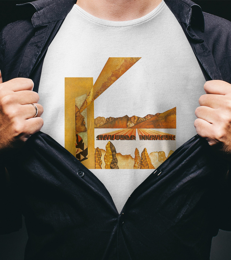 Stevie Wonder Innervisions Album Art Landscape Motif T-Shirt