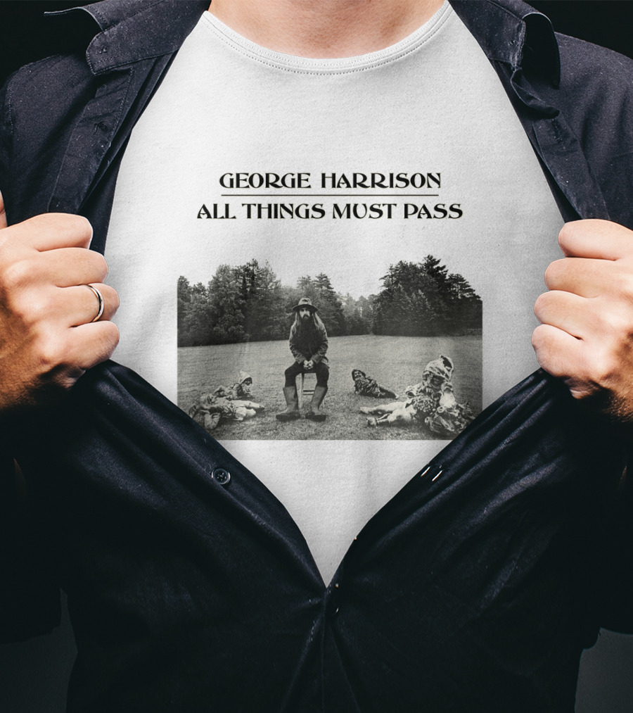 George Harrison All Things Must Pass 1970 Album Cover Black And White Photo T-Shirt