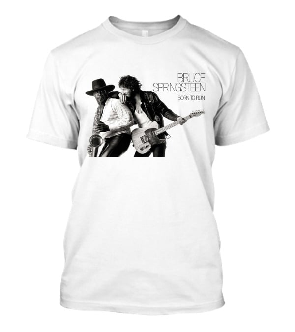 Bruce Springsteen Born To Run Album Cover Clarence Clemons Saxophone And Guitar T-Shirt