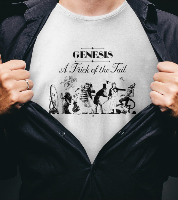 Genesis A Trick Of The Tail Illustrated Figures And Band T-Shirt