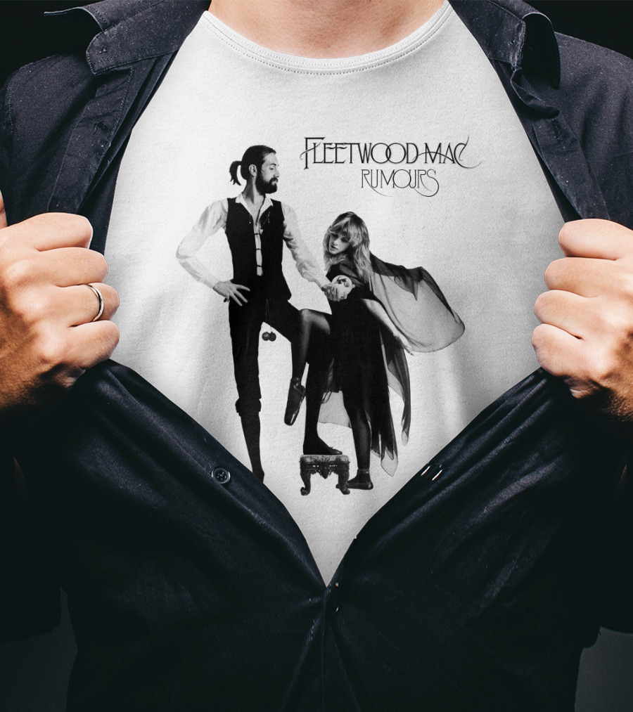 FLEETWOOD MAC RUMOURS Iconic Album Cover Black And White Nostalgia T-Shirt