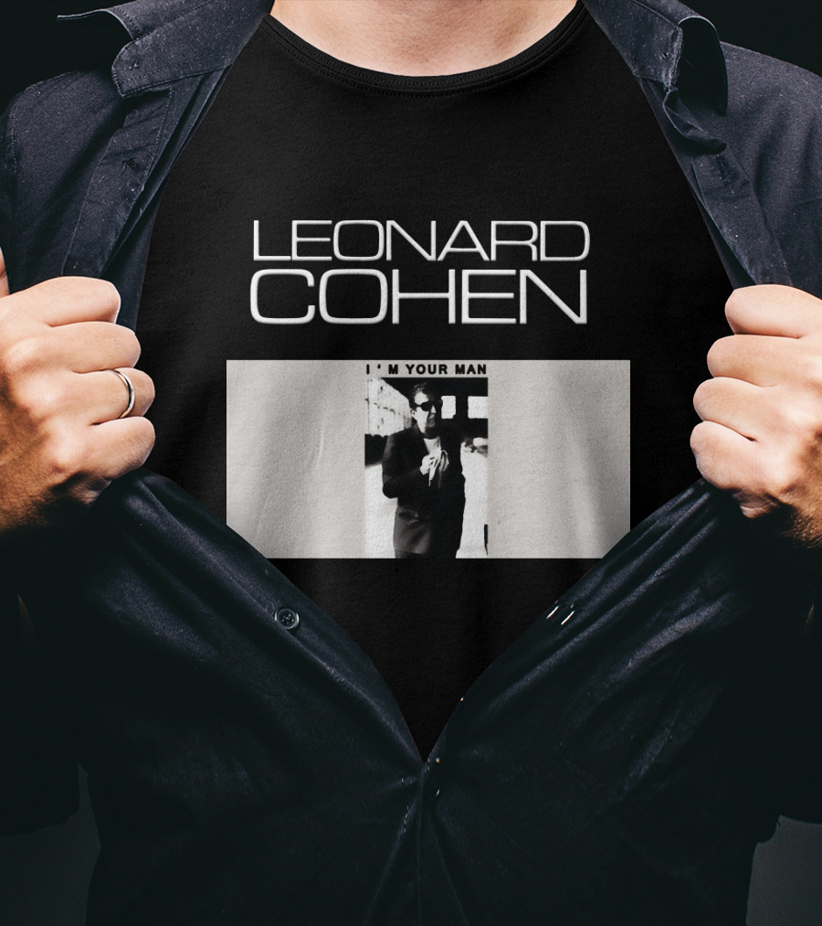 LEONARD COHEN I'M YOUR MAN Classic Monochrome T-Shirt