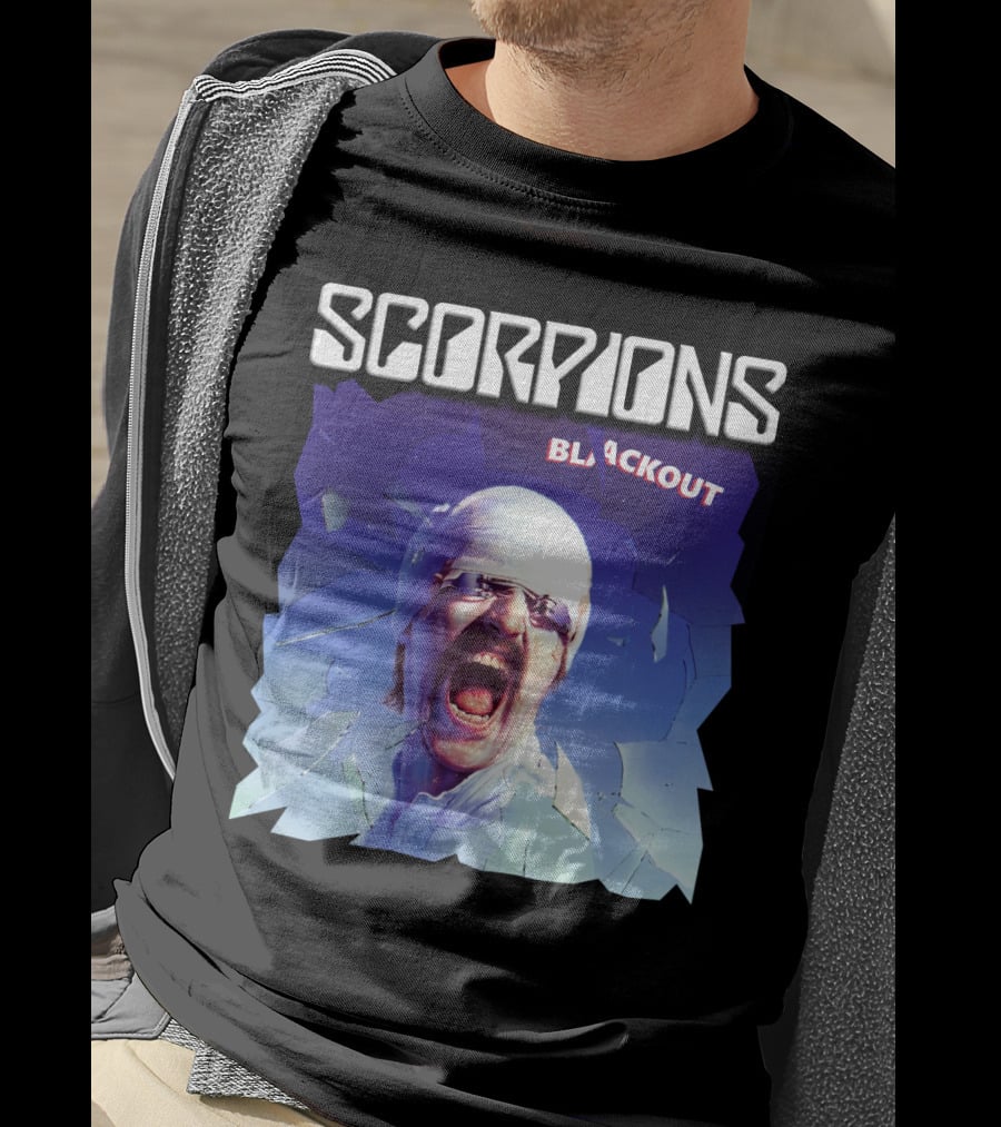 Scorpions Blackout Bandage Scream Cracked Glass T-Shirt