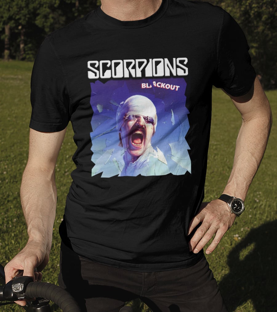 Scorpions Blackout Bandage Scream Cracked Glass T-Shirt