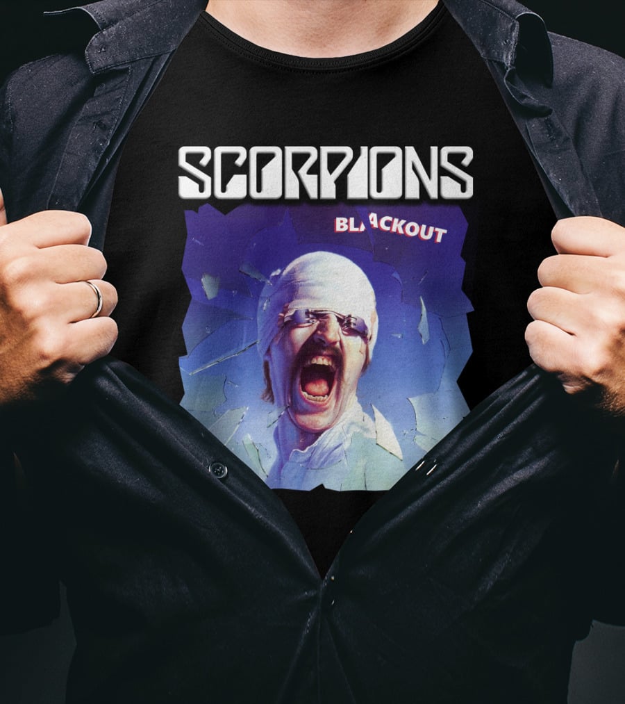 Scorpions Blackout Bandage Scream Cracked Glass T-Shirt
