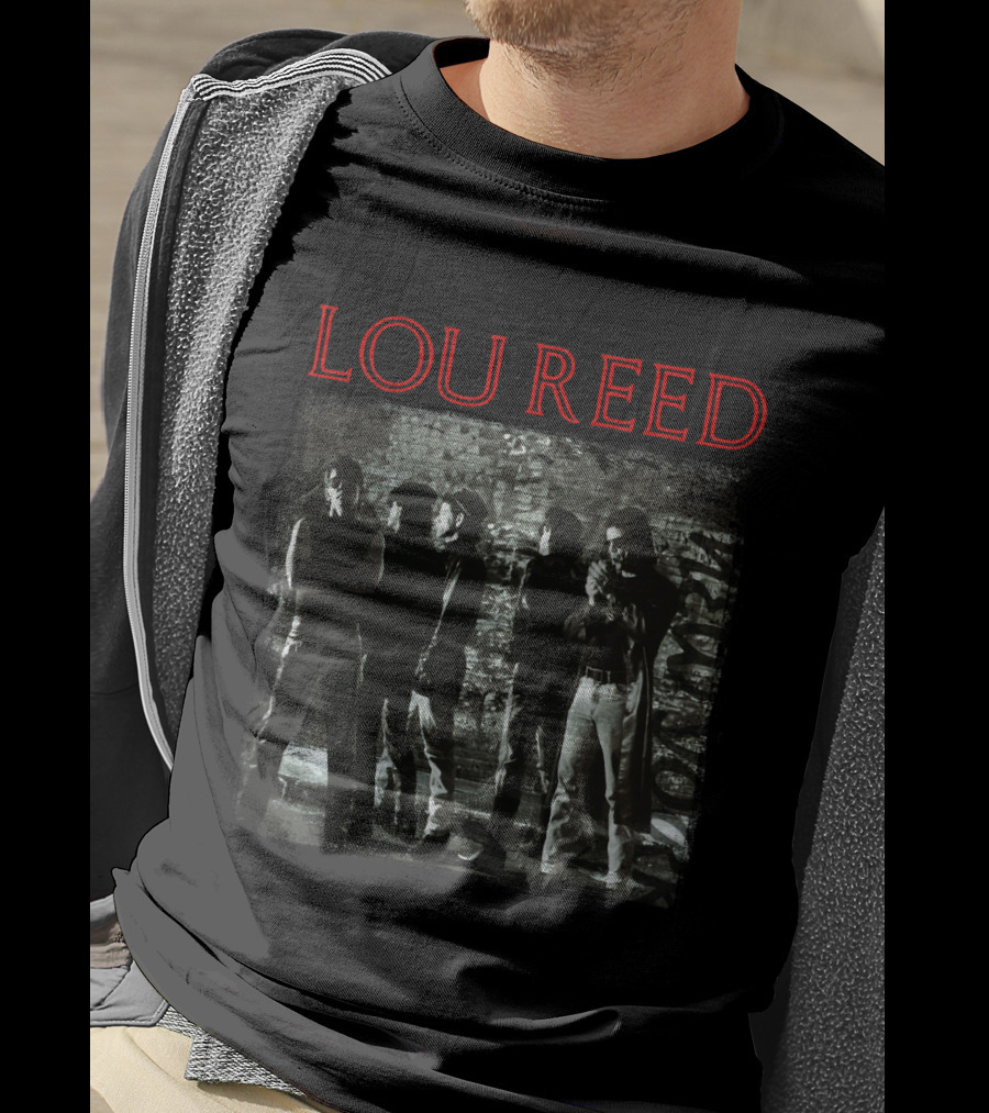 Lou Reed Vintage Band Photo Monochrome Style T-Shirt
