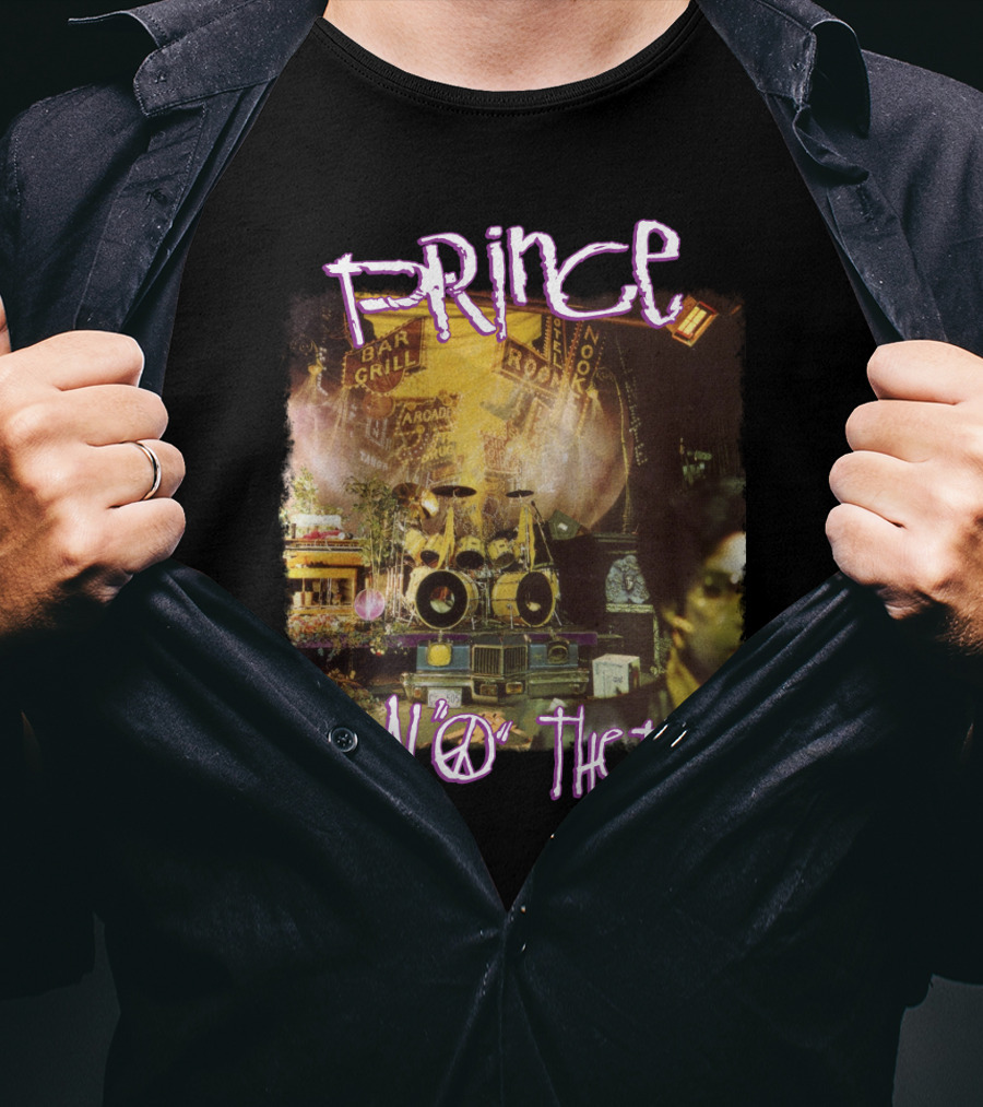 Prince Sign O The Times Album Cover Art With Musical Instruments And Stage Visuals T-Shirt