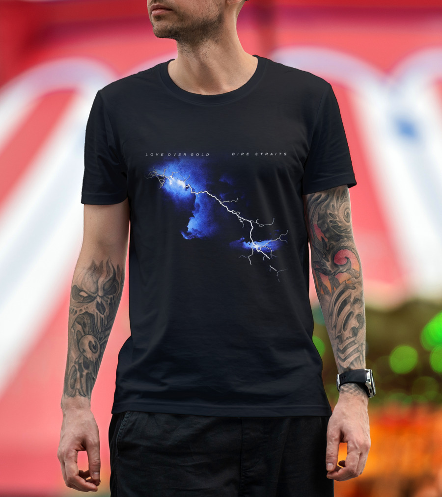 Dire Straits Love Over Gold Lightning Album T-Shirt