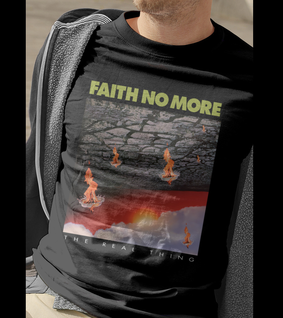 Faith No More The Real Thing Cracked Lava And Flames T-Shirt