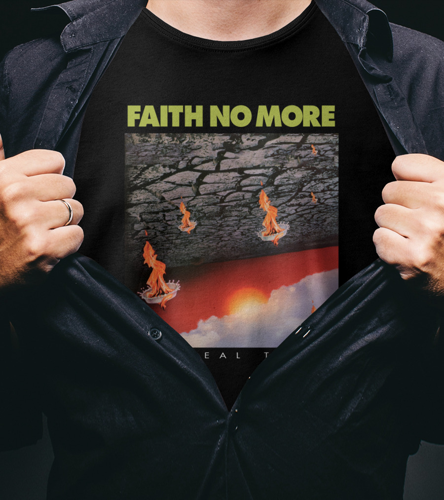 Faith No More The Real Thing Cracked Lava And Flames T-Shirt