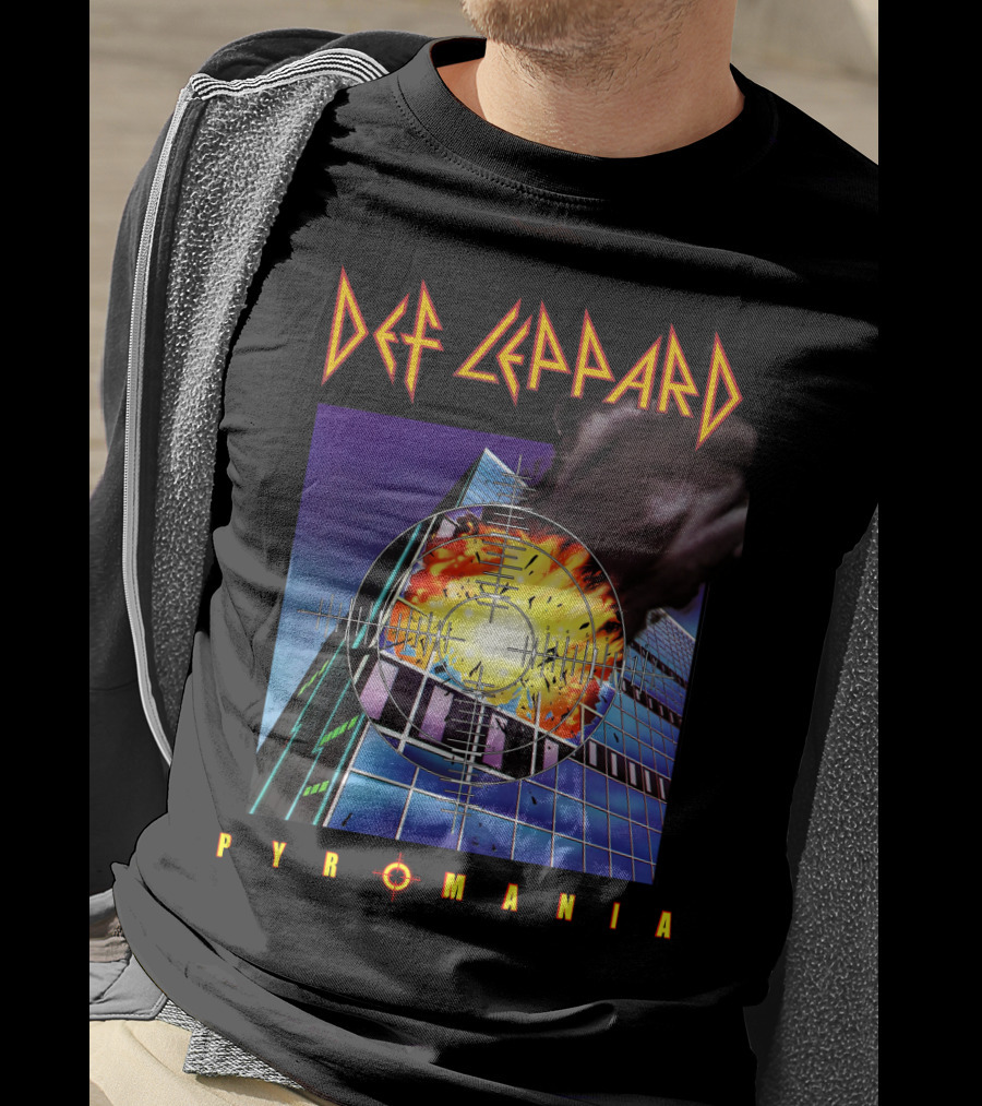 Def Leppard Pyromania Album Art Explosion Building Iconic T-Shirt