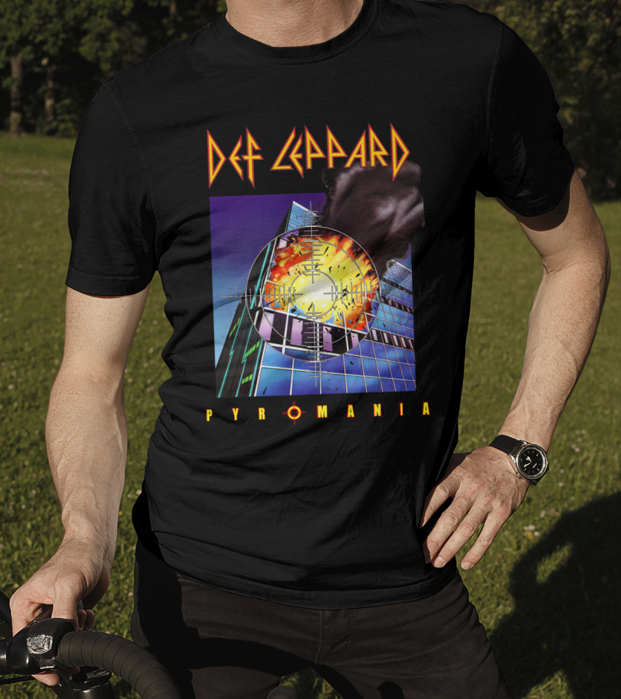 Def Leppard Pyromania Album Art Explosion Building Iconic T-Shirt