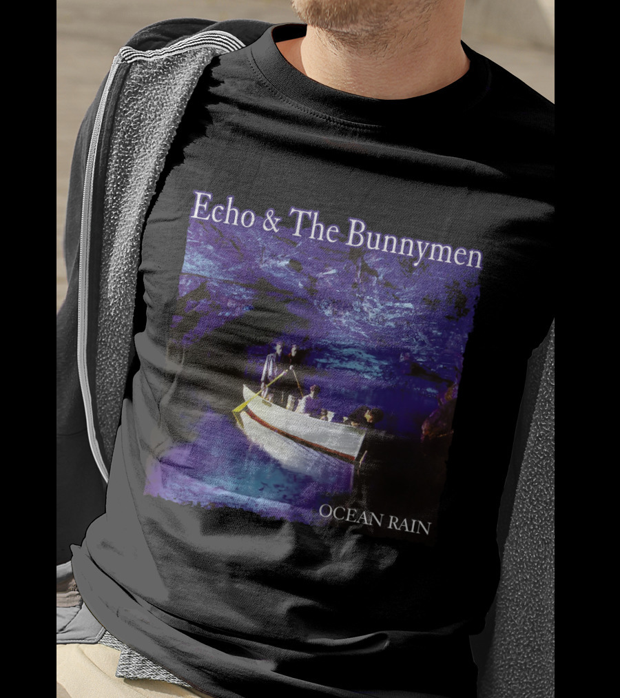 Echo And The Bunnymen Ocean Rain Blue Cave Boat Scene T-Shirt