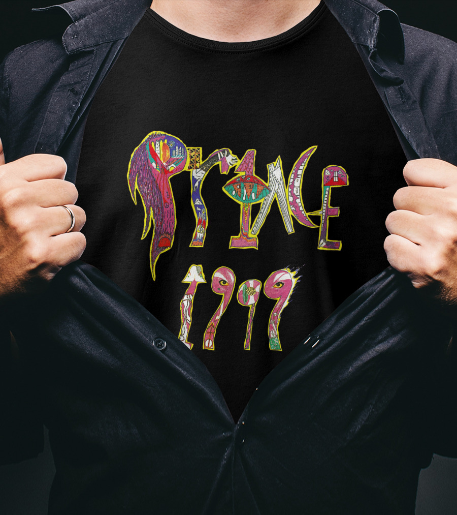 Prince 1999 Album Cover Art Psychedelic Style T-Shirt