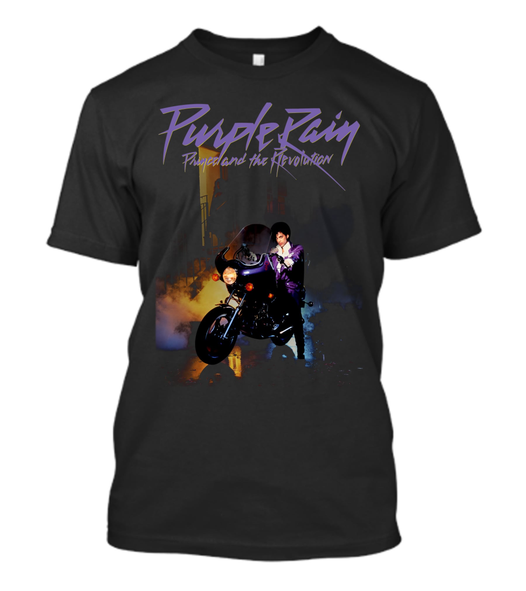 Purple Rain Prince And The Revolution Motorcycle Scene T-Shirt