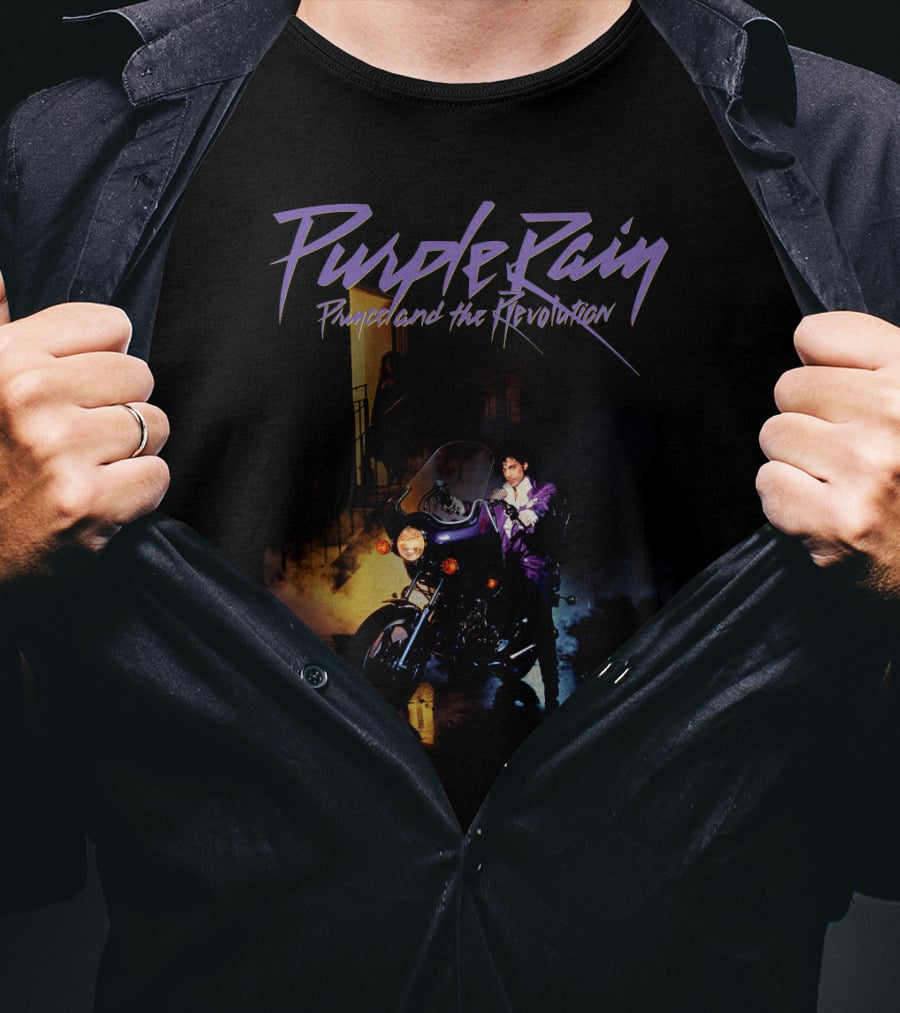 Purple Rain Prince And The Revolution Motorcycle Scene T-Shirt