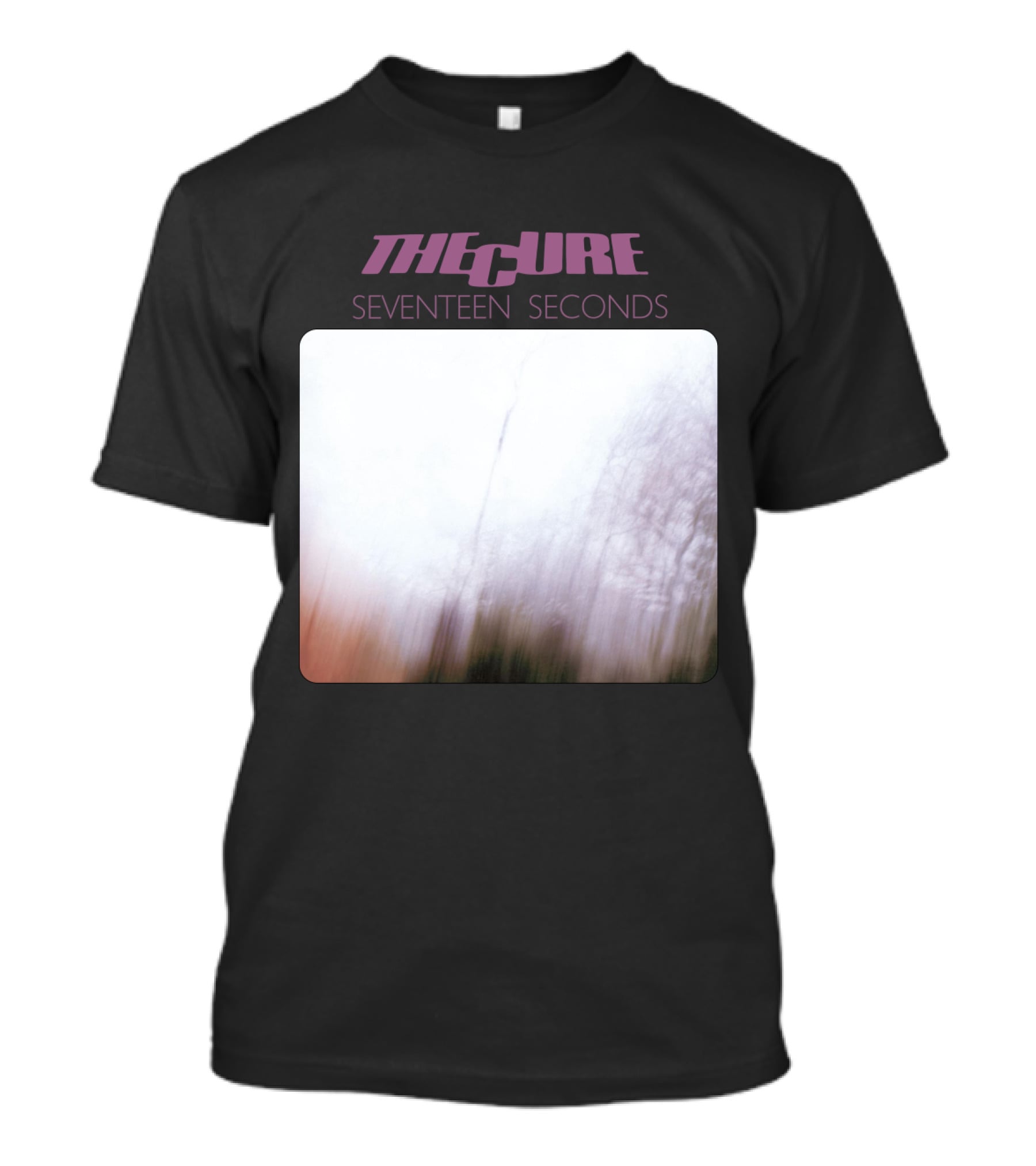 The Cure Seventeen Seconds Blurred Trees Album Cover T-Shirt