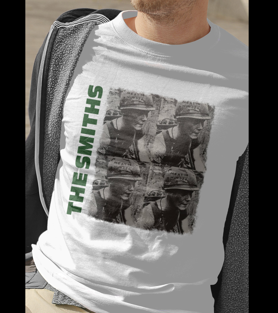 The Smiths Meat Is Murder Album Cover Four Panel Black And White Photographic T-Shirt