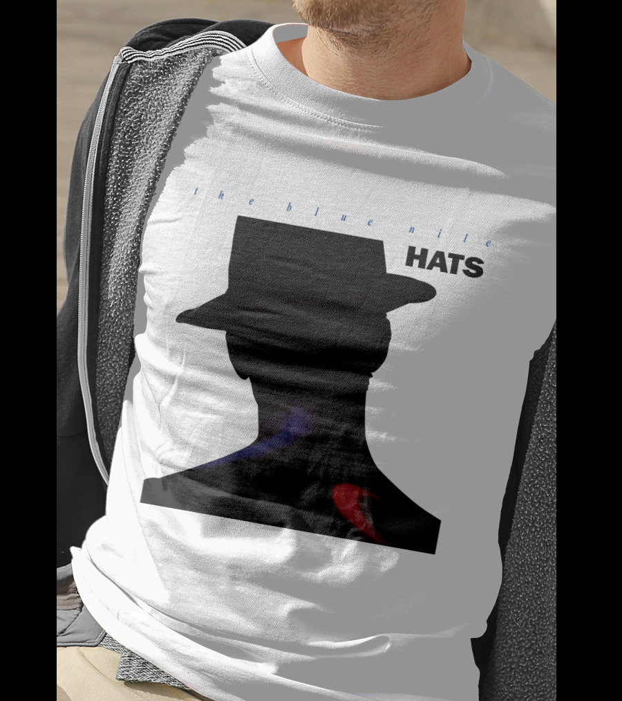 The Blue Nile Hats Silhouette With Hat In Black And Blue Accents T-Shirt