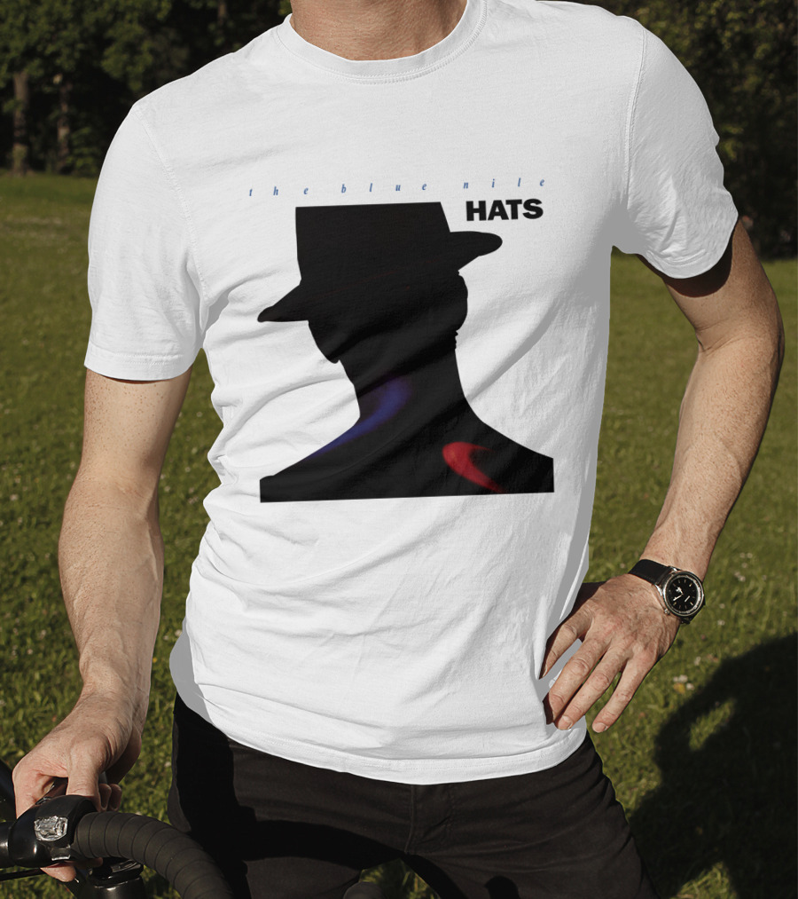 The Blue Nile Hats Silhouette With Hat In Black And Blue Accents T-Shirt