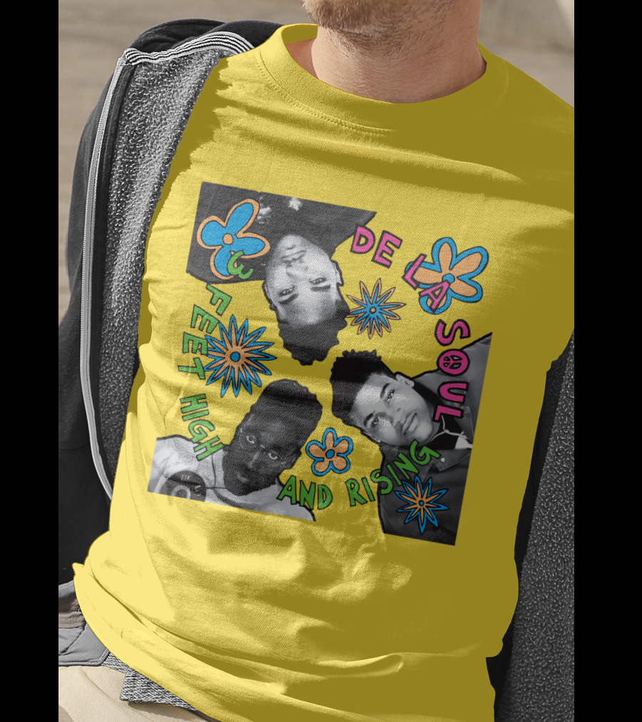 De La Soul 3 Feet High And Rising Psychedelic Flower T-Shirt