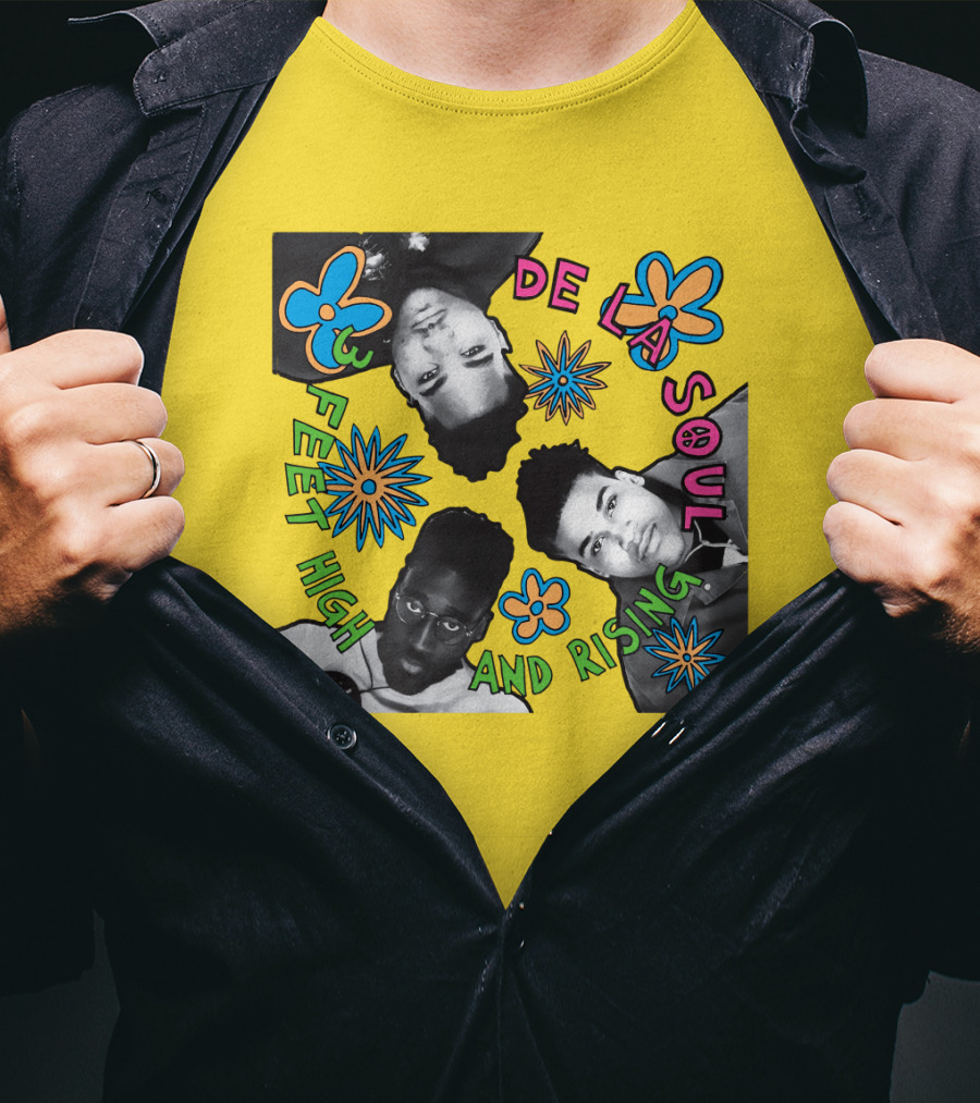 De La Soul 3 Feet High And Rising Psychedelic Flower T-Shirt