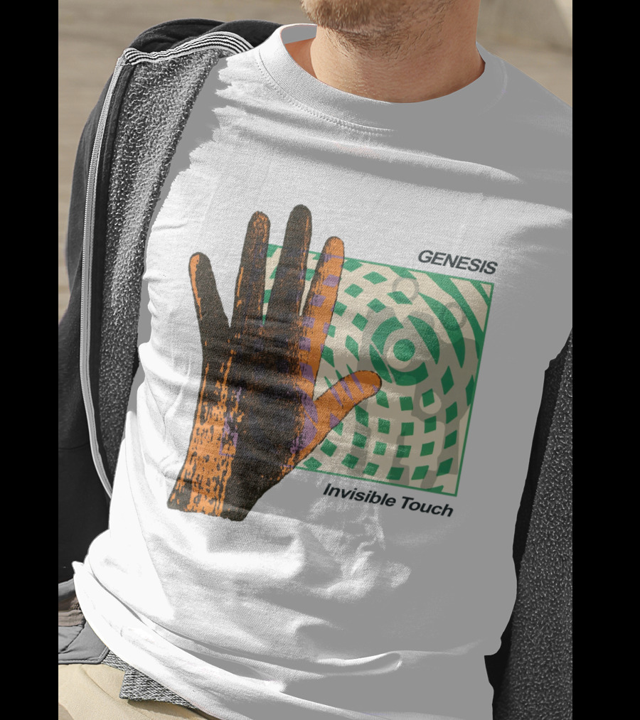 Genesis Invisible Touch Album Cover Art Hand Green T-Shirt