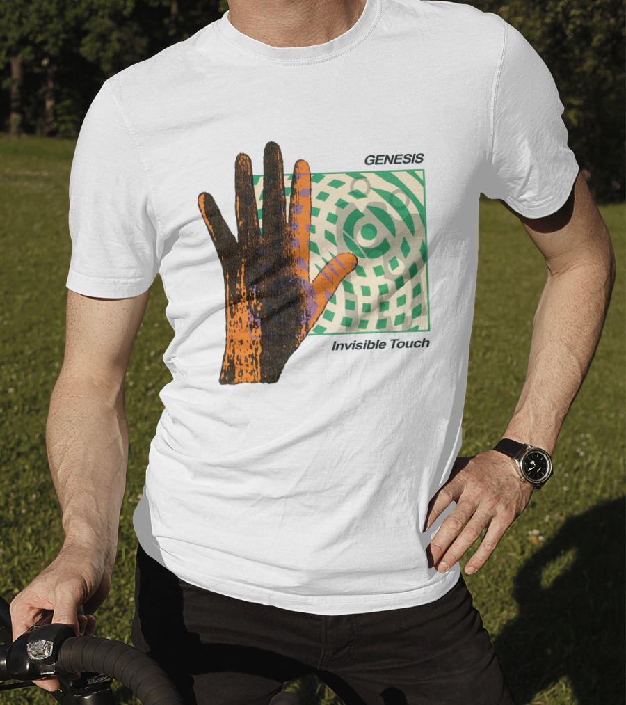 Genesis Invisible Touch Album Cover Art Hand Green T-Shirt