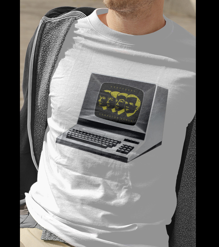 Kraftwerk Computer World Faces On Retro Monitor T-Shirt