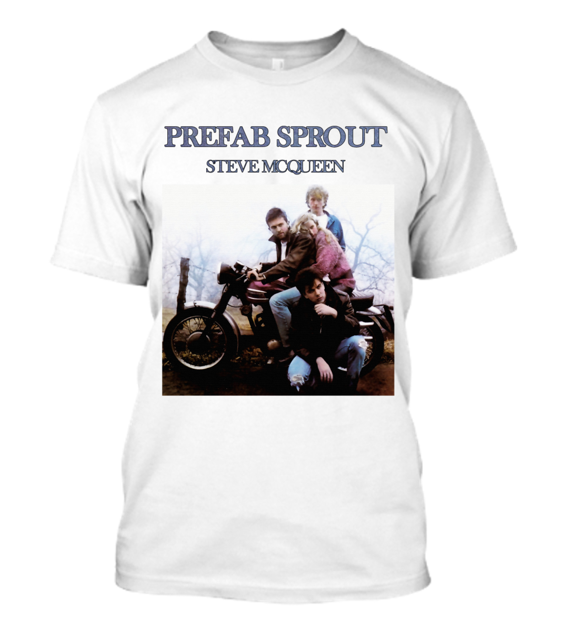 Prefab Sprout Steve McQueen Motorcycle Group Image T-Shirt