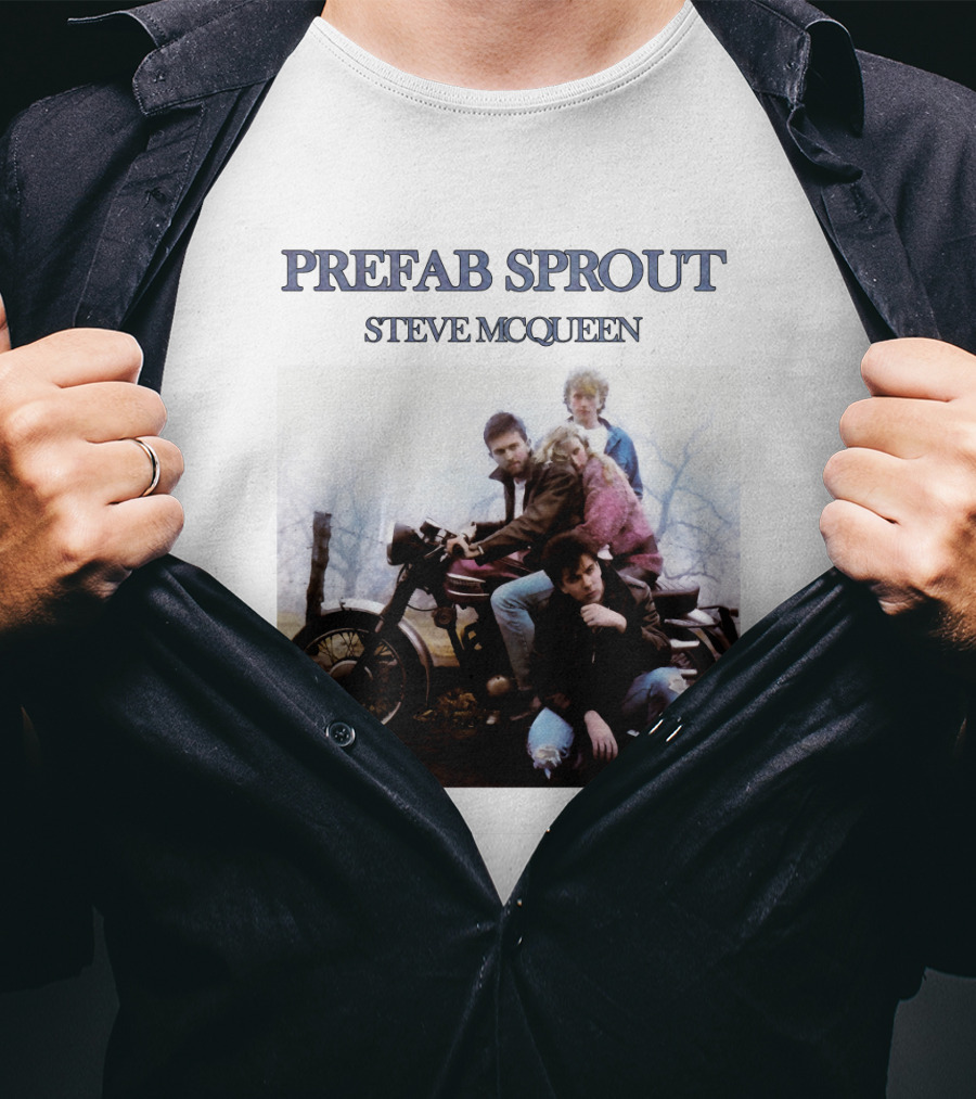 Prefab Sprout Steve McQueen Motorcycle Group Image T-Shirt
