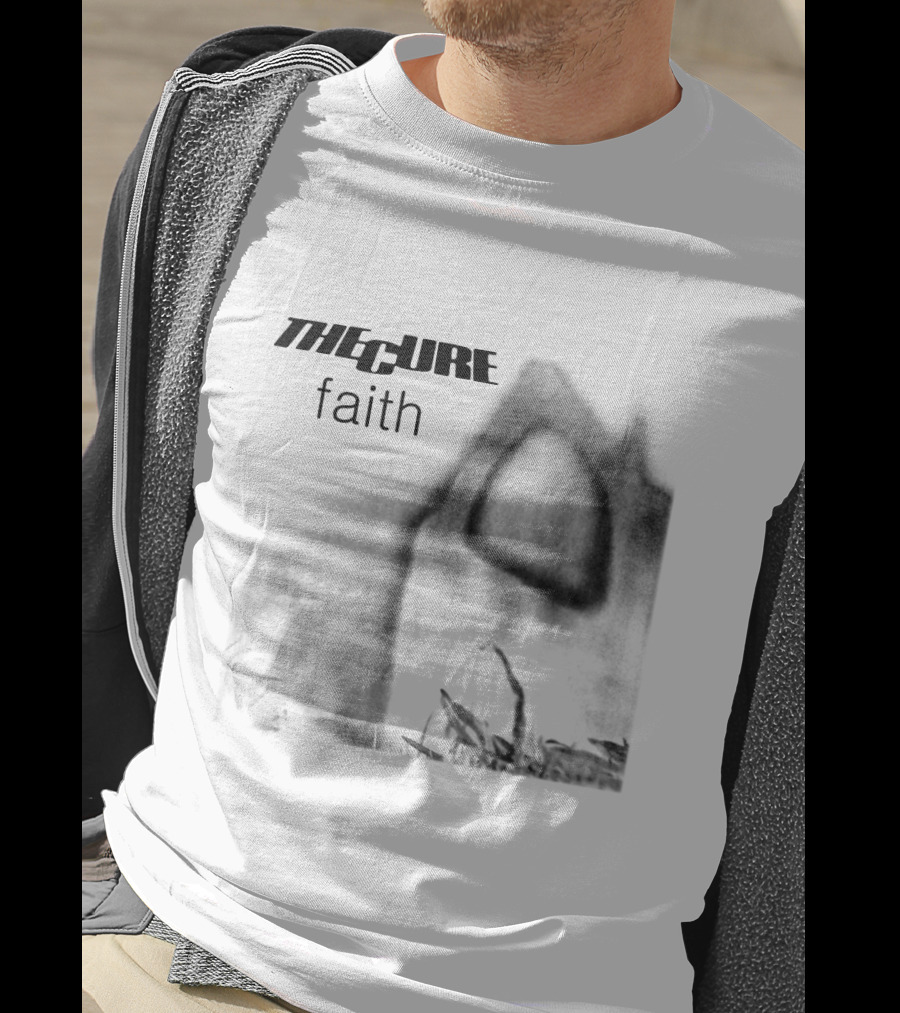 The Cure Faith Album Cover Black And White Gothic T-Shirt