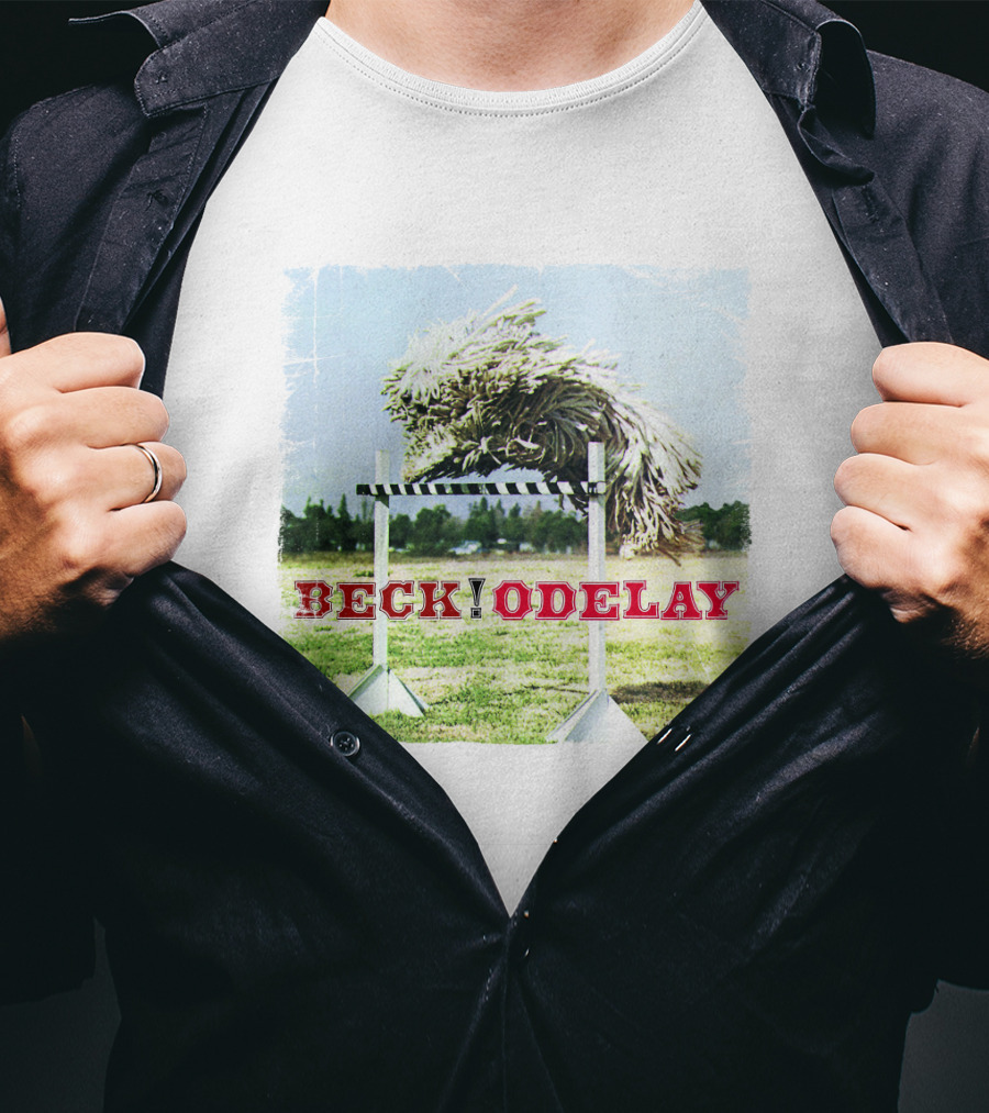 Beck Odelay Album Cover Dog Jumping Hurdle T-Shirt
