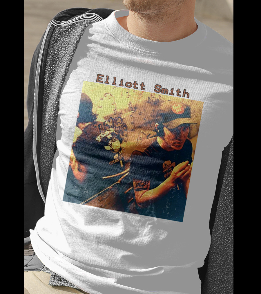 Elliott Smith Mirror Reflection Musician Image T-Shirt