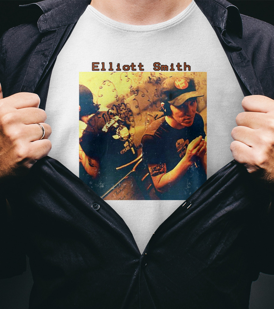 Elliott Smith Mirror Reflection Musician Image T-Shirt