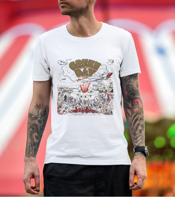 Premium T-Shirt: Green Day Dookie Album Cover Explosion T-Shirt Green Day Dookie Album Cover Explosion T-Shirt