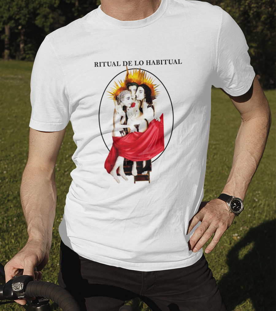 Jane's Addiction Ritual De Lo Habitual Album Cover With Red Draped Figures And Sunburst Halo T-Shirt