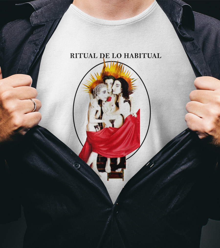 Jane's Addiction Ritual De Lo Habitual Album Cover With Red Draped Figures And Sunburst Halo T-Shirt