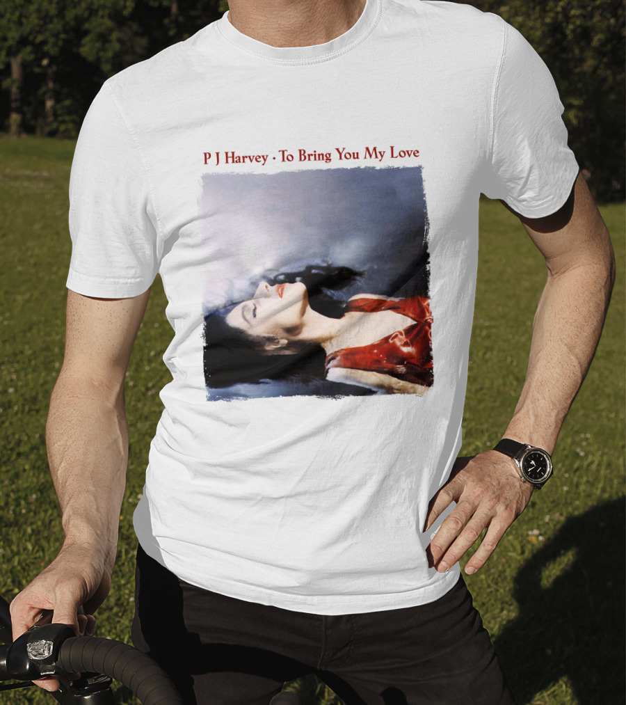 PJ Harvey To Bring You My Love Album Art Floating Woman In Red T-Shirt