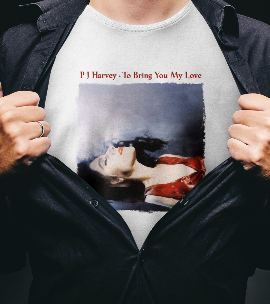 PJ Harvey To Bring You My Love Album Art Floating Woman In Red T-Shirt