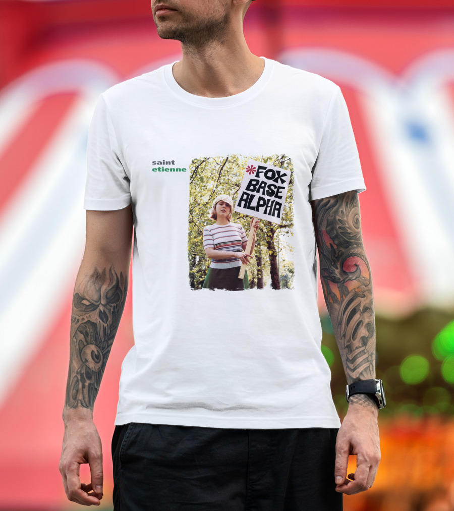 Saint Etienne Foxbase Alpha Woman Holding Sign T-Shirt