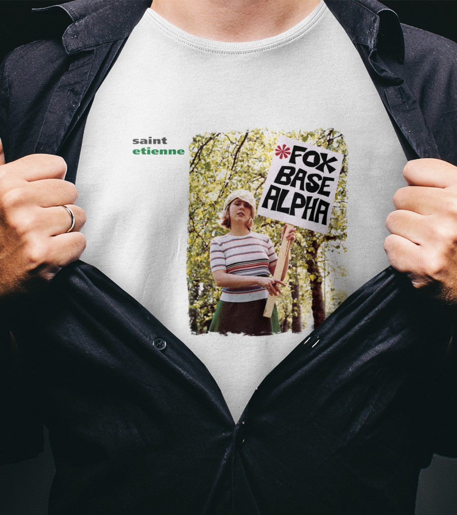 Saint Etienne Foxbase Alpha Woman Holding Sign T-Shirt