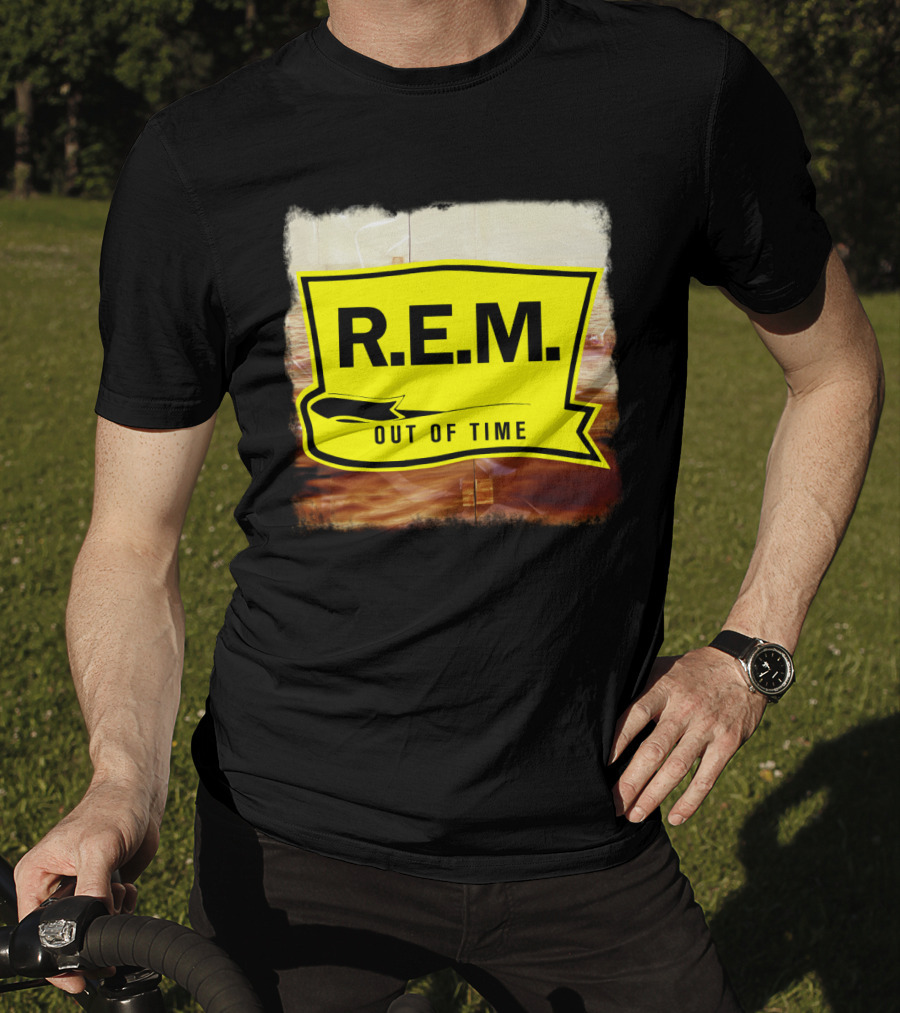 R.E.M. Out Of Time Yellow Banner T-Shirt
