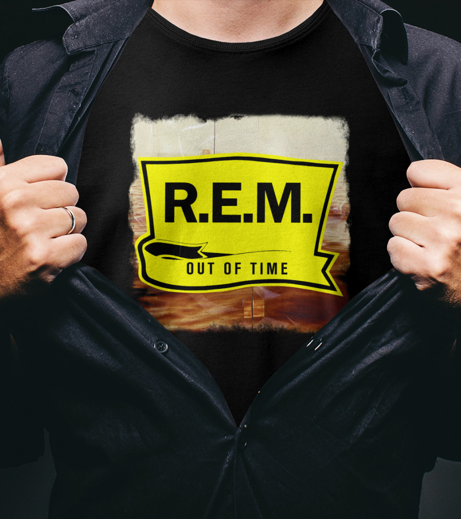 R.E.M. Out Of Time Yellow Banner T-Shirt