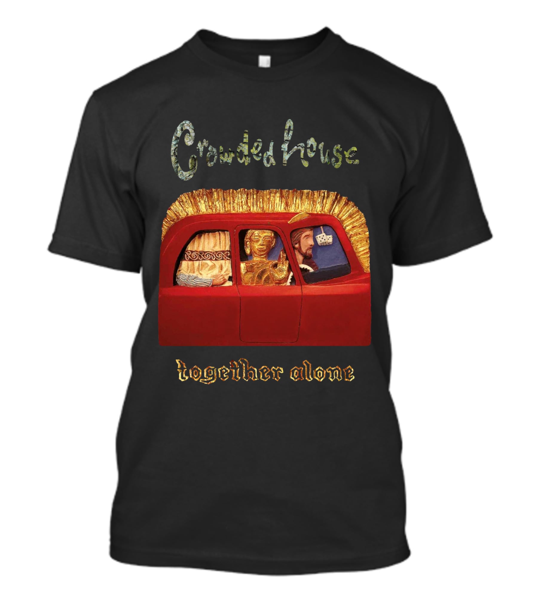 Crowded House Together Alone Album Cover Art With Car And Passengers T-Shirt