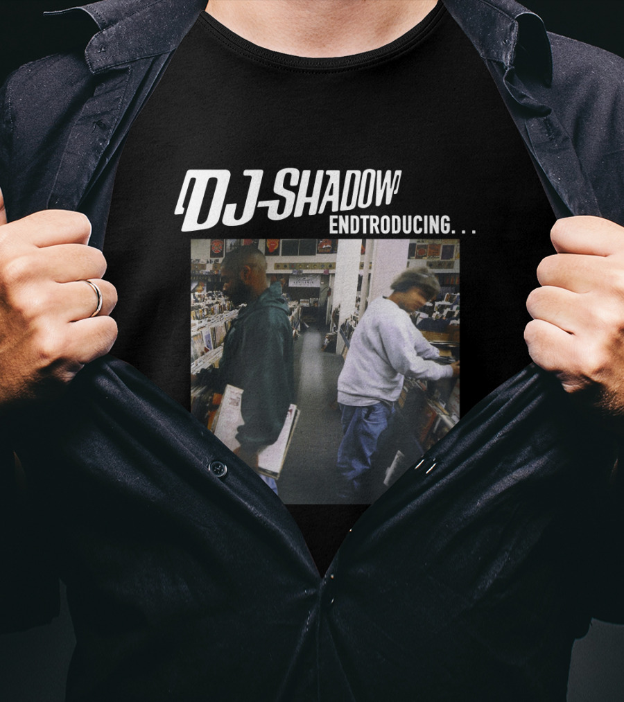 Dj Shadow Endtroducing Album Cover Vinyl Record Store Scene T-Shirt