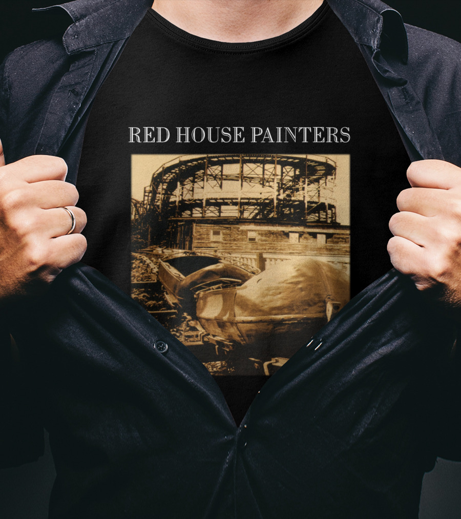 Red House Painters Vintage Roller Coaster Scene T-Shirt