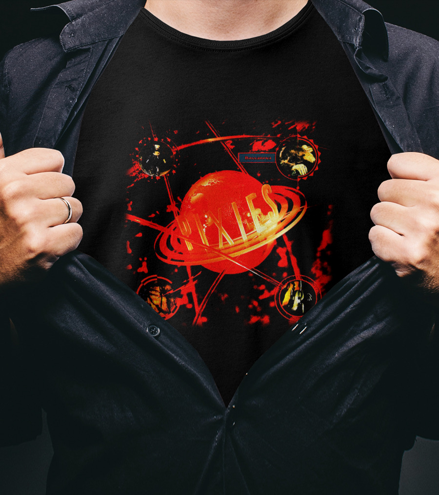 Pixies Bossanova Album Cover With Red Planet And Orbiting Images T-Shirt