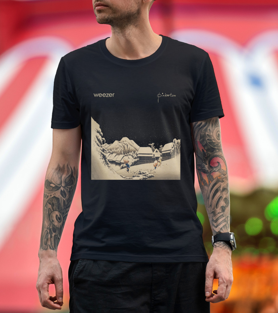 Weezer Pinkerton Snowy Village Scene Album T-Shirt