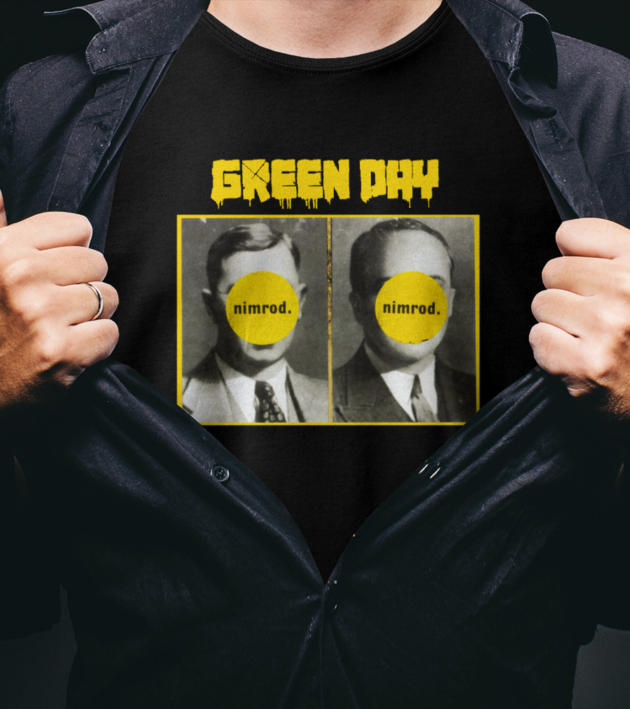 Green Day Nimrod 1997 Album Cover Vintage Portraits T-Shirt